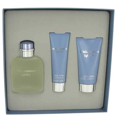 Light Blue by Dolce & Gabbana Gift Set -- 4.2 oz Eau De Toilette Spray + 2.5 oz After Shave Balm + 1.7 oz Shower Gel (Men)