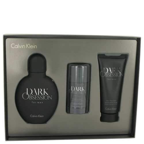 Dark Obsession by Calvin Klein Gift Set -- 4 oz Eau De Toilette Spray + 2.6 oz Deodorant Stick + 3.4 oz After Shave Balm (Men)