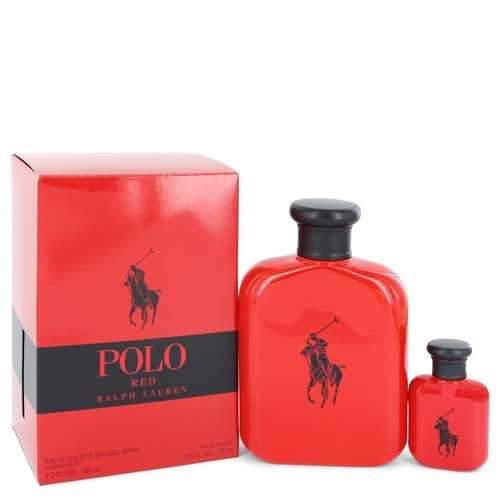 Polo Red by Ralph Lauren Gift Set -- 4.2 oz Eau De Toilette Spray + 0.5 oz Mini EDT (Men)